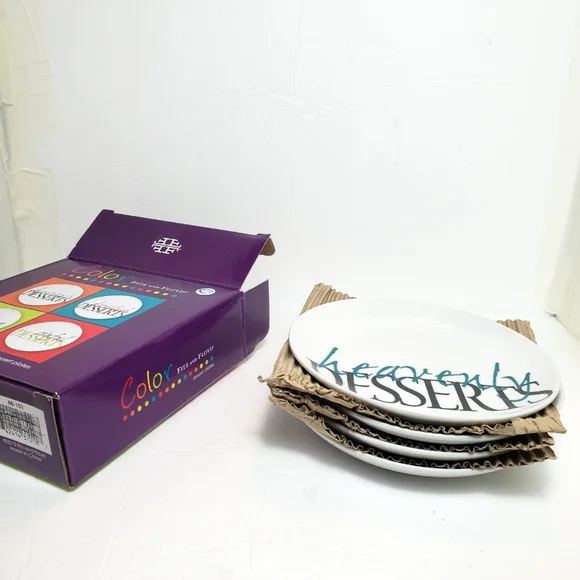 Fitz and Floyd Color Dessert Plates 4pcs - Picture 5 of 14